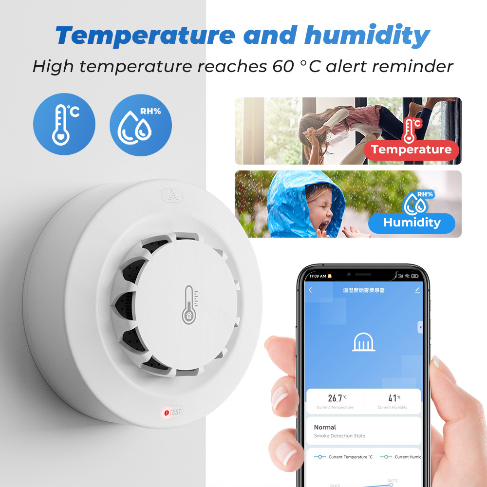Tuya WiFi or Zigbee Smoke Dete - Smoke Detector Interconnected reseña y precio