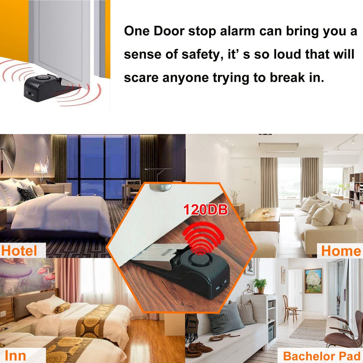 Upgraded Door Stopper Alarm Po - Door Stop Alarm reseña y precio