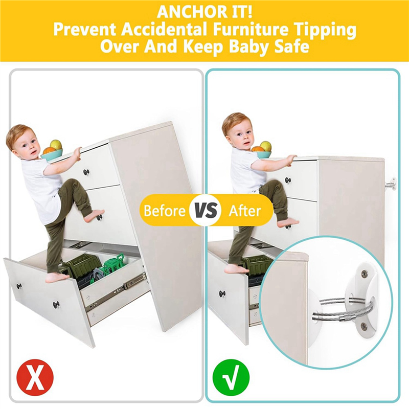 【B07R】Furniture Anchors (12 Pa - Earthquake Anchor Strap reseña y precio